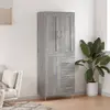 Image de vidaXL Buffet haut Sonoma gris 69,5x34x180 cm Bois d'ingénierie