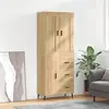 Image de vidaXL Buffet haut Chêne sonoma 69,5x34x180 cm Bois d'ingénierie