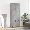 Image de vidaXL Buffet haut Gris béton 69,5x34x180 cm Bois d'ingénierie
