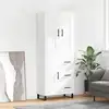 Image de vidaXL Buffet haut Blanc 69,5x34x180 cm Bois d'ingénierie