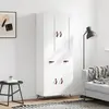 Image de vidaXL Buffet haut Blanc 69,5x34x180 cm Bois d'ingénierie