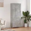Image de vidaXL Buffet haut Gris béton 69,5x34x180 cm Bois d'ingénierie