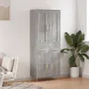 Image de vidaXL Buffet haut Sonoma gris 69,5x34x180 cm Bois d'ingénierie