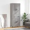 Image de vidaXL Buffet haut Sonoma gris 69,5x34x180 cm Bois d'ingénierie