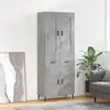Image de vidaXL Buffet haut Gris béton 69,5x34x180 cm Bois d'ingénierie