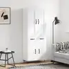 Image de vidaXL Buffet haut Blanc 69,5x34x180 cm Bois d'ingénierie