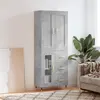 Image de vidaXL Buffet haut Gris béton 69,5x34x180 cm Bois d'ingénierie
