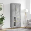 Image de vidaXL Buffet haut Gris béton 69,5x34x180 cm Bois d'ingénierie