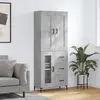 Image de vidaXL Buffet haut Gris béton 69,5x34x180 cm Bois d'ingénierie