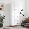 Image de vidaXL Buffet haut Blanc 69,5x34x180 cm Bois d'ingénierie
