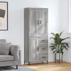 Image de vidaXL Buffet haut Sonoma gris 69,5x34x180 cm Bois d'ingénierie