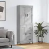 Image de vidaXL Buffet haut Gris béton 69,5x34x180 cm Bois d'ingénierie