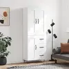 Image de vidaXL Buffet haut Blanc 69,5x34x180 cm Bois d'ingénierie