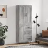 Image de vidaXL Buffet haut Sonoma gris 69,5x34x180 cm Bois d'ingénierie