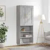 Image de vidaXL Buffet haut Gris béton 69,5x34x180 cm Bois d'ingénierie