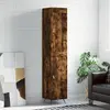 Image de vidaXL Buffet haut Chêne fumé 34,5x34x180 cm Bois d'ingénierie
