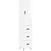 Image de vidaXL Buffet haut Blanc brillant 34,5x34x180 cm Bois d'ingénierie