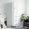 Image de vidaXL Buffet haut Blanc 34,5x34x180 cm Bois d'ingénierie