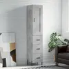 Image de vidaXL Buffet haut Gris béton 34,5x34x180 cm Bois d'ingénierie