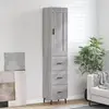 Image de vidaXL Buffet haut Sonoma gris 34,5x34x180 cm Bois d'ingénierie