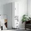 Image de vidaXL Buffet haut Blanc 34,5x34x180 cm Bois d'ingénierie