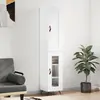 Image de vidaXL Buffet haut Blanc brillant 34,5x34x180 cm Bois d'ingénierie