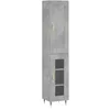 Image de vidaXL Buffet haut Gris béton 34,5x34x180 cm Bois d'ingénierie