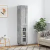 Image de vidaXL Buffet haut Gris béton 34,5x34x180 cm Bois d'ingénierie