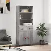 Image de vidaXL Buffet haut Sonoma gris 69,5x34x180 cm Bois d'ingénierie