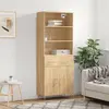 Image de vidaXL Buffet haut Chêne sonoma 69,5x34x180 cm Bois d'ingénierie