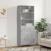 Image de vidaXL Buffet haut Gris béton 69,5x34x180 cm Bois d'ingénierie