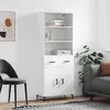 Image de vidaXL Buffet haut Blanc 69,5x34x180 cm Bois d'ingénierie
