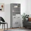 Image de vidaXL Buffet haut Gris béton 69,5x34x180 cm Bois d'ingénierie