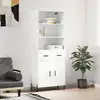 Image de vidaXL Buffet haut Blanc 69,5x34x180 cm Bois d'ingénierie