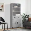 Image de vidaXL Buffet haut Gris béton 69,5x34x180 cm Bois d'ingénierie
