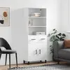 Image de vidaXL Buffet haut Blanc 69,5x34x180 cm Bois d'ingénierie