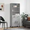 Image de vidaXL Buffet haut Gris béton 69,5x34x180 cm Bois d'ingénierie