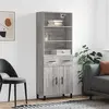 Image de vidaXL Buffet haut Sonoma gris 69,5x34x180 cm Bois d'ingénierie