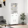 Image de vidaXL Buffet haut Blanc 69,5x34x180 cm Bois d'ingénierie