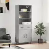 Image de vidaXL Buffet haut Gris béton 69,5x34x180 cm Bois d'ingénierie