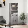 Image de vidaXL Buffet haut Sonoma gris 69,5x34x180 cm Bois d'ingénierie