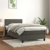 Image de vidaXL Sommier à lattes de lit avec matelas Gris foncé 100x200 cm