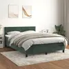 Image de vidaXL Sommier à lattes de lit et matelas Vert foncé 140x190cm Velours