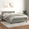 Image de vidaXL Sommier à lattes de lit et matelas Gris clair 140x200cm Velours