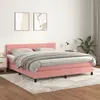 Image de vidaXL Sommier à lattes de lit avec matelas Rose 160x200 cm Velours