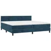 Image de vidaXL Sommier à lattes de lit et matelas Bleu foncé 200x200cm Velours