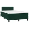 Image de vidaXL Sommier à lattes de lit et matelas Vert foncé 120x200cm Velours