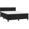 Image de vidaXL Sommier à lattes de lit avec matelas Noir 140x190 cm Velours