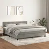 Image de vidaXL Sommier à lattes de lit et matelas Gris clair 180x200cm Velours