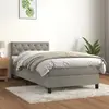 Image de vidaXL Sommier à lattes de lit et matelas Gris clair 80x200 cm Velours